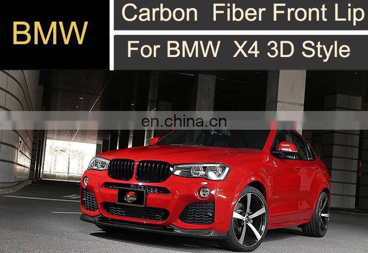 Runde New 3D Style Carbon Fiber Front Bumper Lip Auto Car Front Diffuser For BMW X4F26 2014-2021