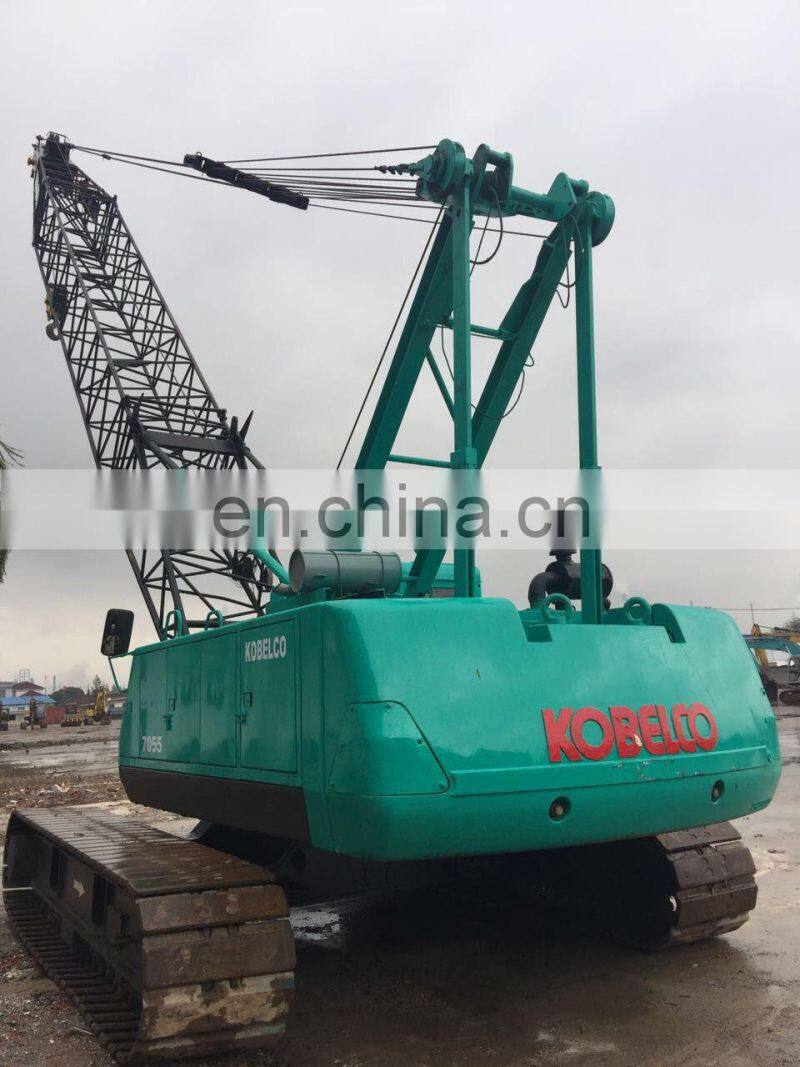 JAPAN ORIGINAL 55 TON USED KOBELCO CRAWLER CRANE 7055 FOR SALE IN CHINA