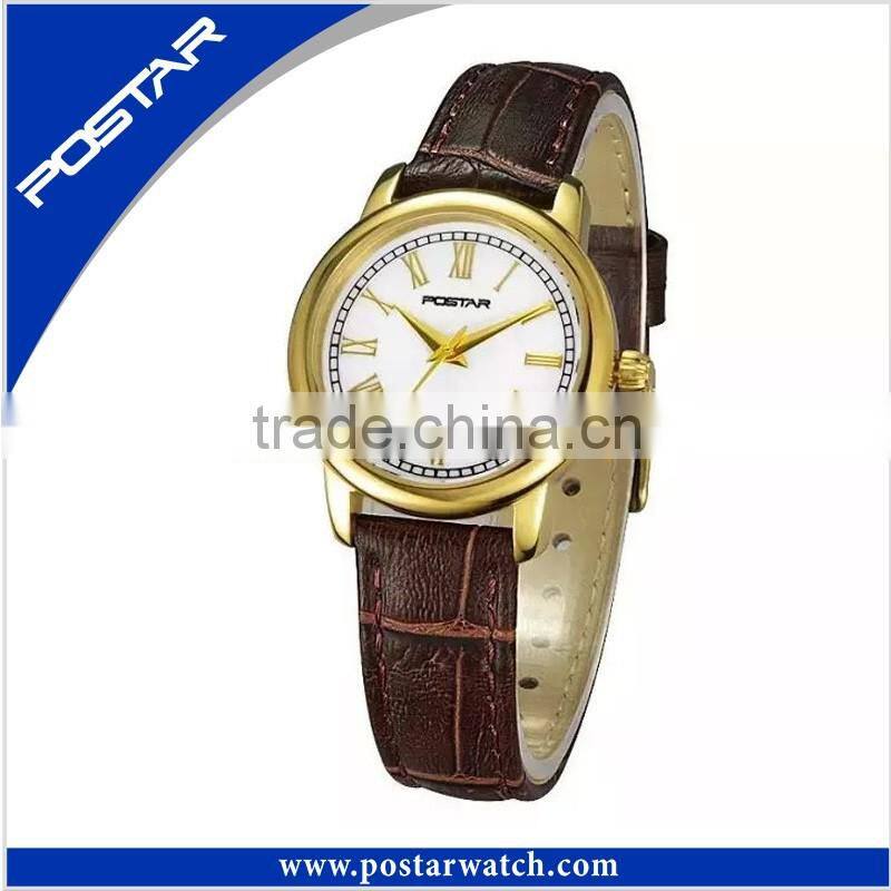 Genuine Leather Band Business Design Quartz Wrist Watch