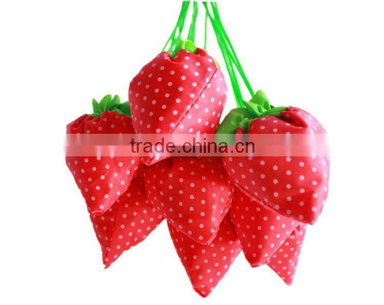 Good quality canvas strawberry drawstring bag, nylon string shopping bag
