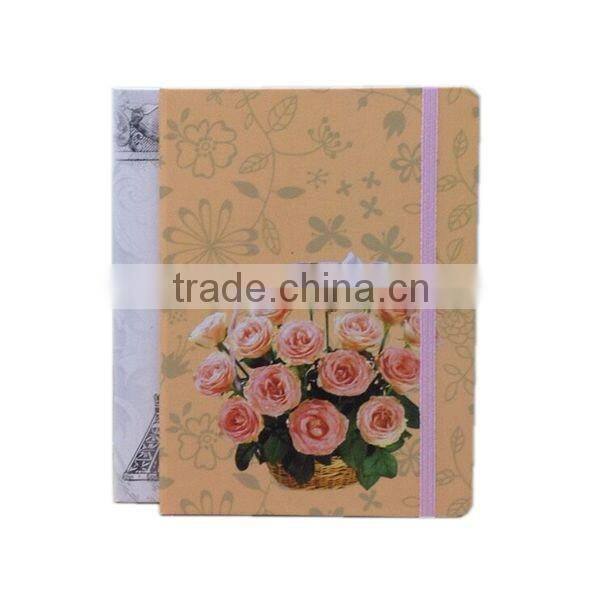 Full color printing cover notebook with elastic band for closure