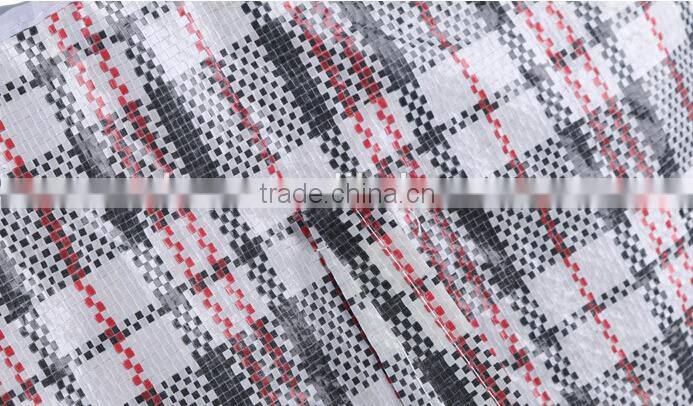 classical pp woven fodable shopping bag with zipper