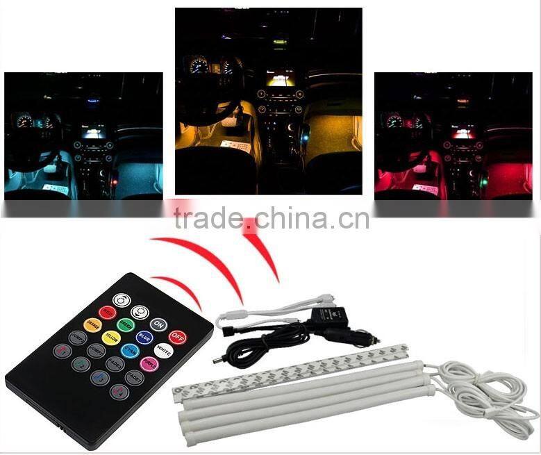 2016 fashion auto waterproof RGB 30mm LED daytime running light car stripe led Sound Activated atmosphere light