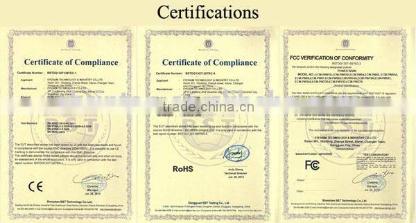 To high quality mirror Portable power bank rechargeable 2200mah