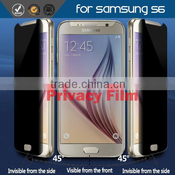 Newest anti spy privacy screen protector/film for Samsung galaxy S6