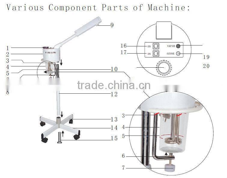 Ozone operation system facial steamer skin moisturizer facial spray machine for sell