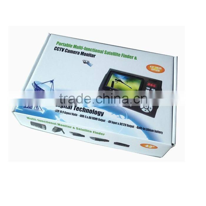 4.3Inch LCD Full HD Sat Finder Meter MPEG-2/MPEG-4 Signal & Video Play Support