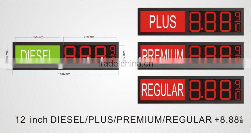 Alibaba in russian wireless RF IP65 waterproof high brightness led gas price sign