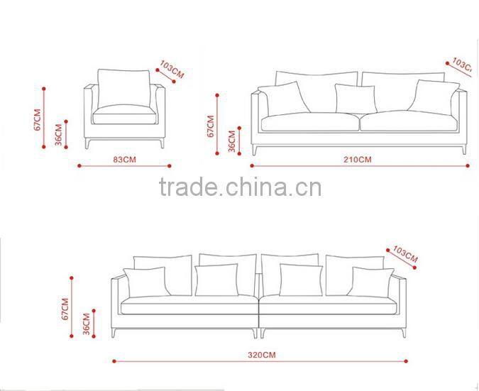 Modern elegant leather sofa set in black New design 2016