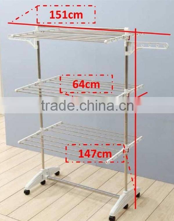 Mobile stainless steel clothes drying rack, scalable modern balcony clothes drying rack E3