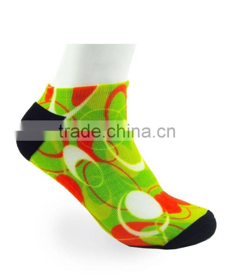 360 degree seamless printing multicolored high-elastic polyester socks
