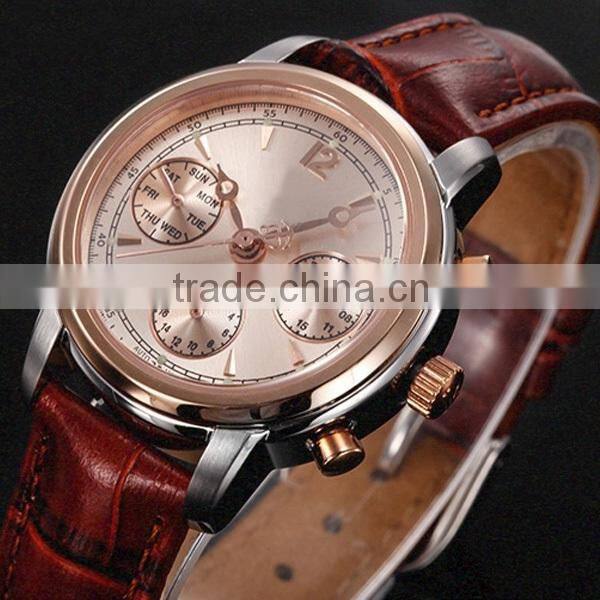 Yangbin mechanical gold plated 100m water resistant watch