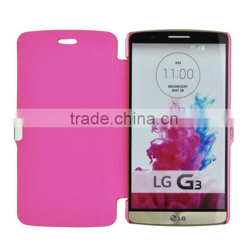 Lichee texture PU flip leather case for LG G3 D855