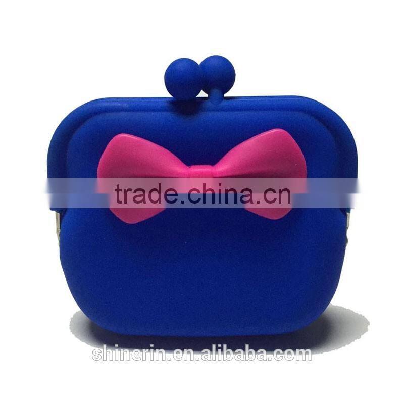 Euro style high quality metal clip clutch bags women's gift silicone purse wallet