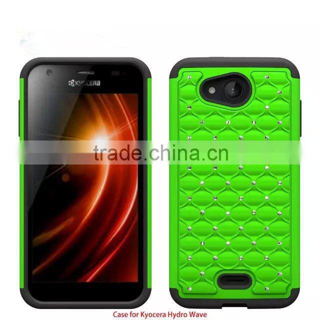 Keno Shining Diamond-studded Armorbox Drop Resistant Silicone Case for Kyocera Hydro Wave