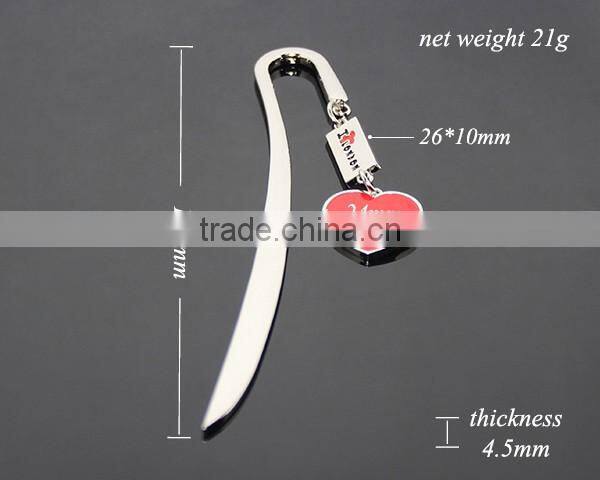 140MM Letter Knife I LOVE LONDON Souvenir Stationery Red Heart Shaped Promotional Custom Metal Bookmark