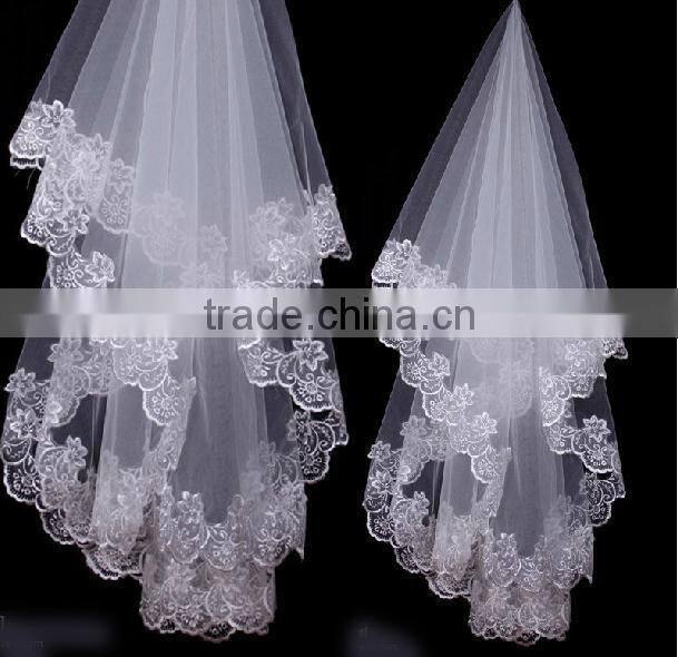 10PCS MOQ: White Cheap And Beautiful 1mW * 3mL Wedding Bridal Veils With Free Shipping