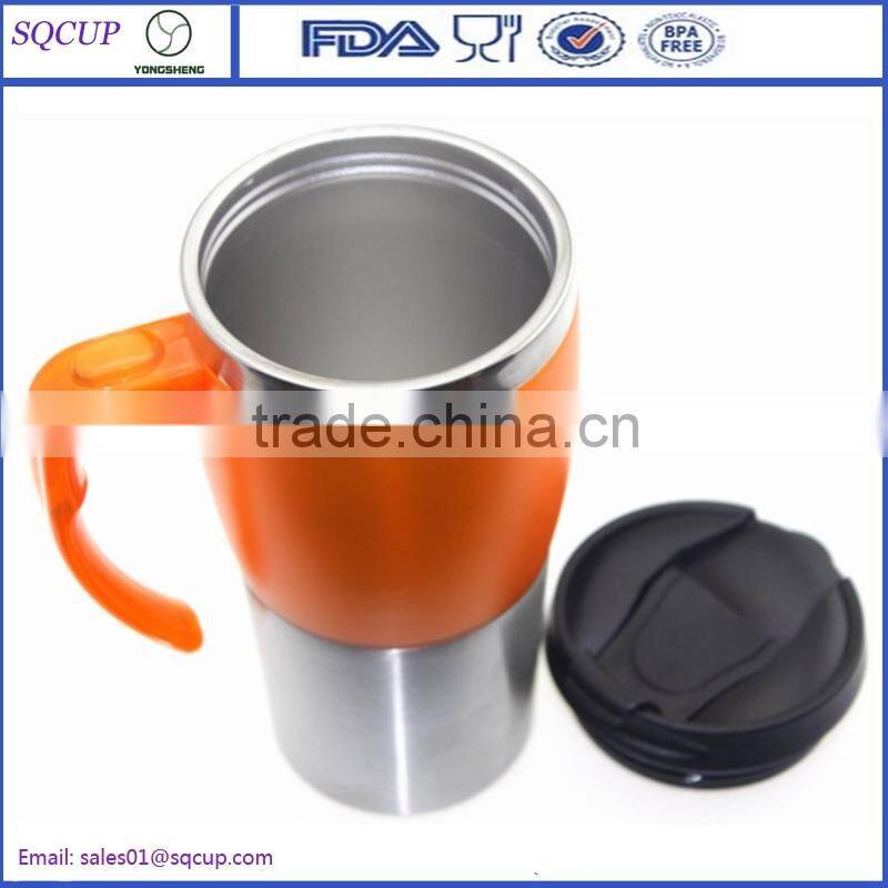 Office/Car Daily Use Double Wall Insulated Coffee Mug with Handle and Lid