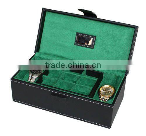 Whoelsale Black Leather gift Cufflinks Box