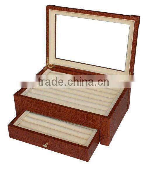 Double-layer Leather Jewelry Display Case
