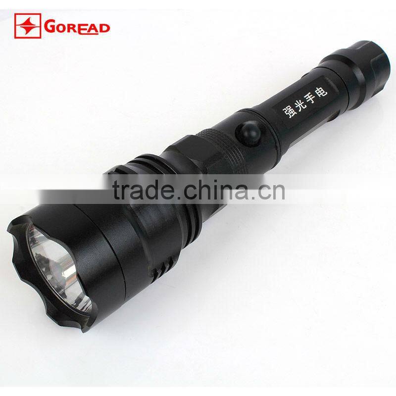 Goread Q5 police flashlight Deepen aluminum reflector spot beam 3W high bright light rechargeable police torch light