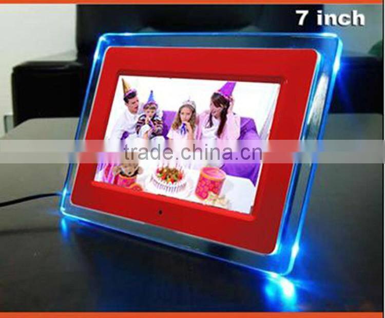 Acrylic Frame Material LCD Video Display 7inch Chinese Sex digital photo frame