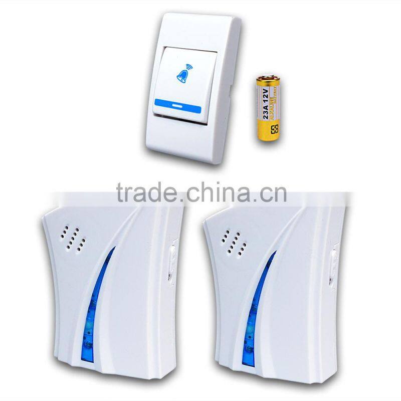Wireless Door Bell 80m Home 2 Receivers Remote Control Chime 36 tunes Doorbell