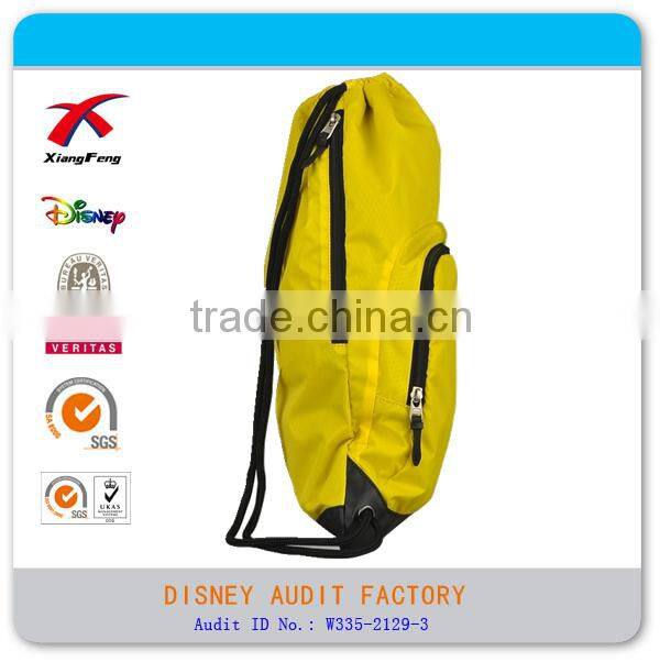 Promotional polyester drawstring foldable folding shopping bag