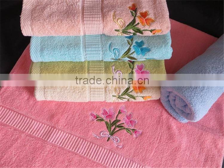 china factory supply solid color luxury embroidery towel set