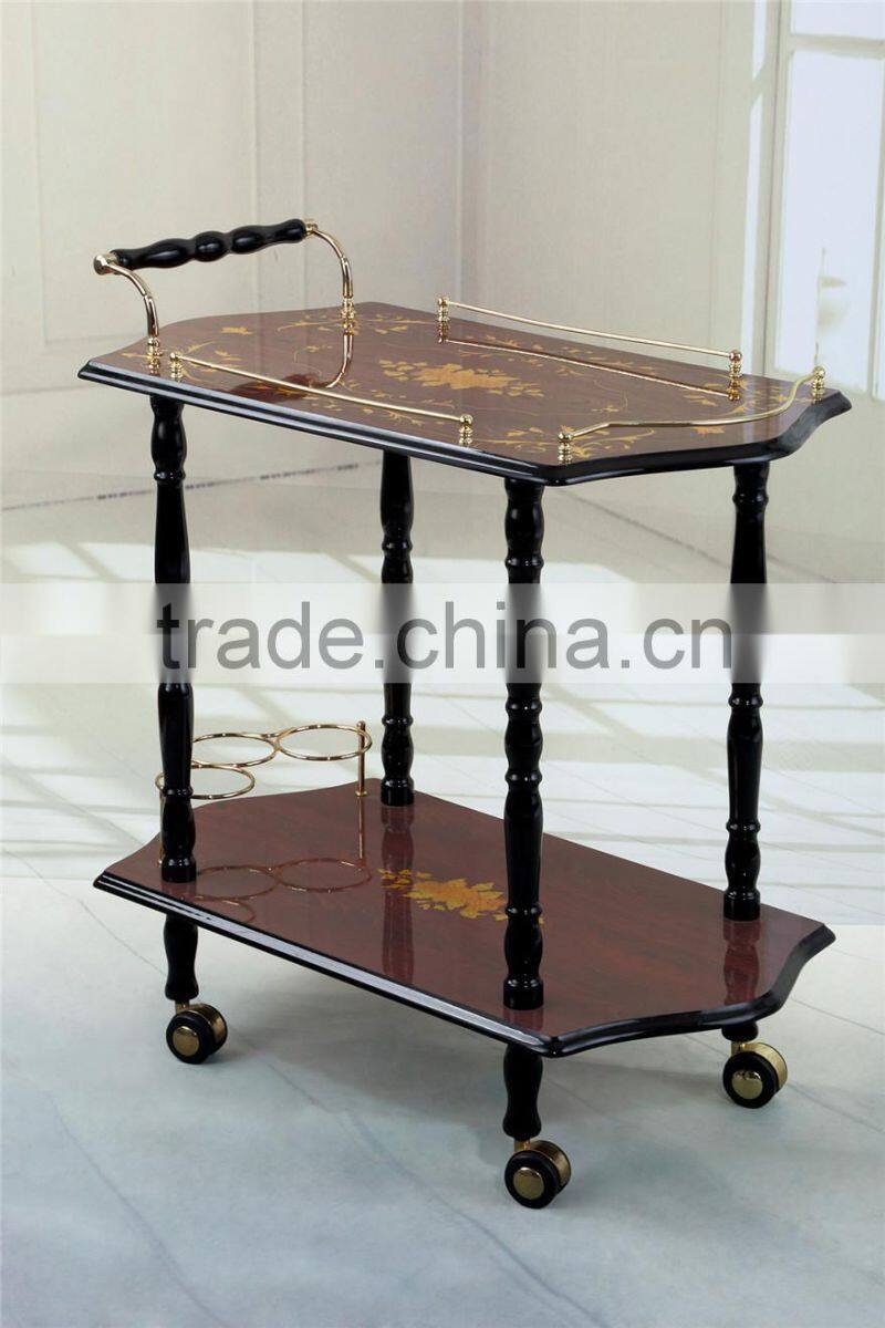 New designed wooden hotel/restaurant dining room service trolley