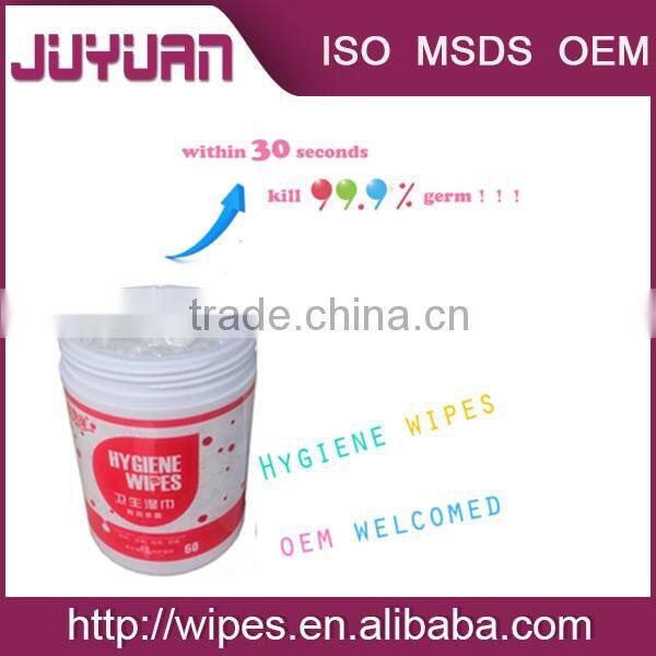 Plant base Antiseptic Hand Sanitizing Wipe , kill 99.9% germ in one minute