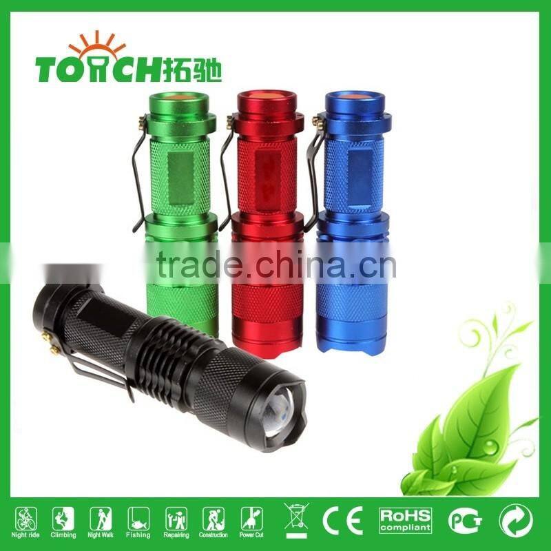 mini pocket red flashlight super waterproof for 14500 bettery or 3*AAA battery emergency flahslight for outside hiking lamp