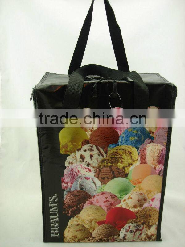 PP non woven recreational high quality insulated cooler bag with printing opp film laminated