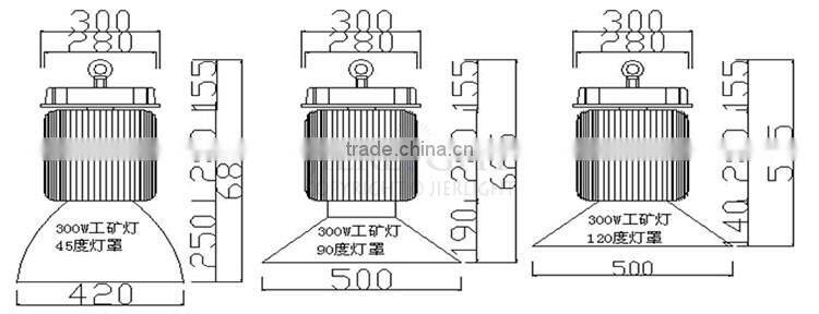 bay lighting for warehouse usage,300w CE approved 5years warrenty led low bays