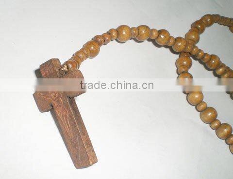 jewelry, wood beads rosary cross handmade beads necklace