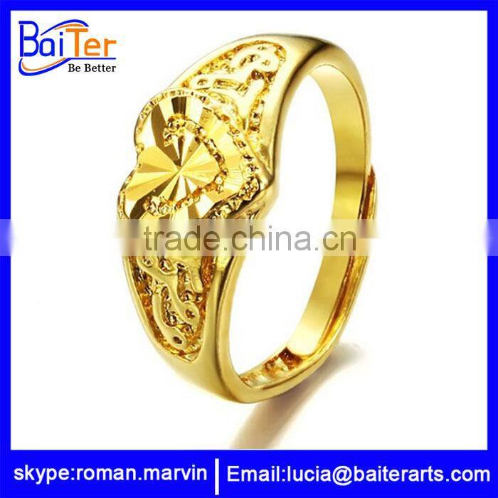 Gold plated stainless steel gold ring designs for couple,engagement gold rings for lovers