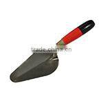 Plastering trowel with wooden handle, carbon steel normal polished, V notched