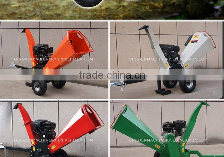 Small ATV wood chipper with gasoline engine