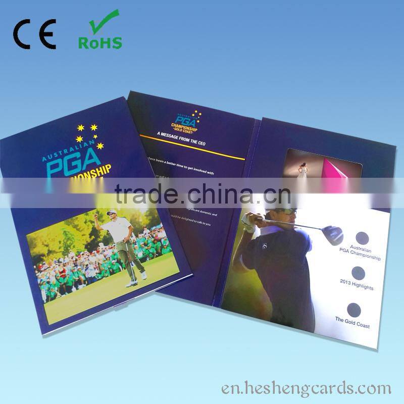Top quality 7" customized invitation lcd video greeting card for business ptomotion,custom musical greeting card