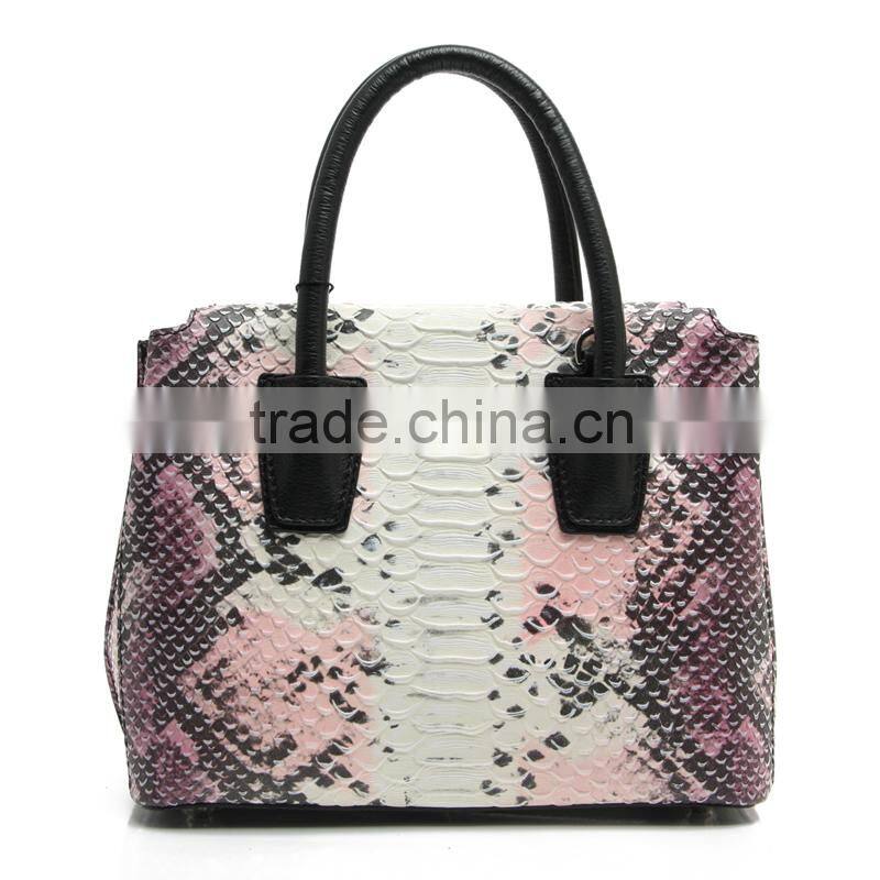 CSS1526-001 2016 new product lady bags wayuu mochila bag colorful snake leather bag fashion handbag wholesale ladies handbag OEM