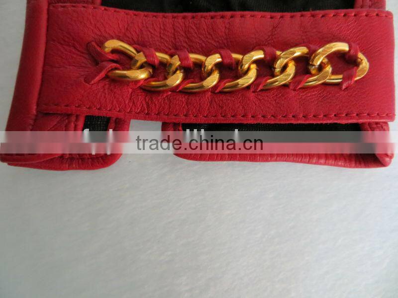 New Fashion short Leather Gloves for ladies hot sale