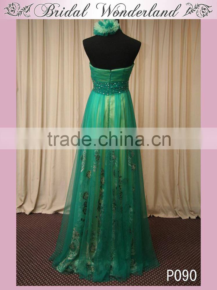 Decent puffy satin and chiffon bridesmaid dress