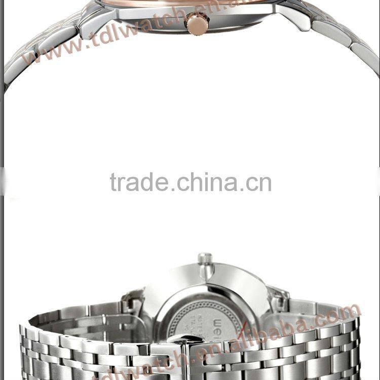 Stainless steel wrist watch sapphire glass ultra thin watch