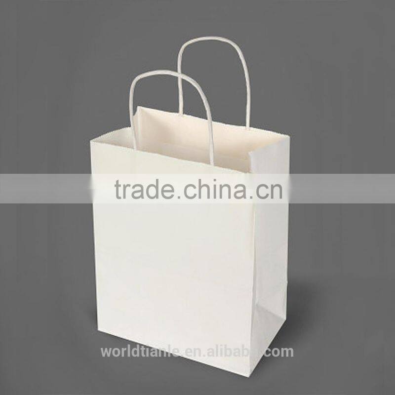 Plain Eco-friendly paper bag with twisted handles with colors printing
