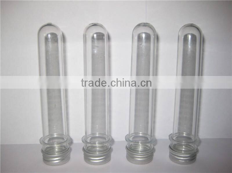 Test tube with aluminium screw caps