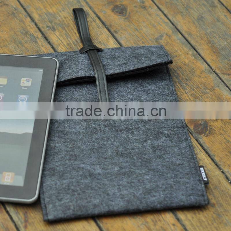 Polyester Felt Laptop Sleeve Tablet Sleeve with Shoulder Strap