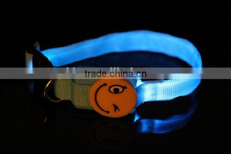 Best Smiling Face Dog Collar Flashing Led Pet Dog Collars