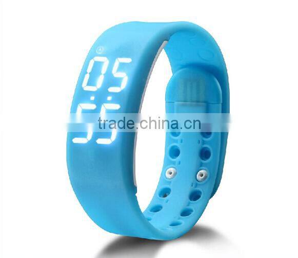 LED pedometer silicone sport smart watch with healthy record