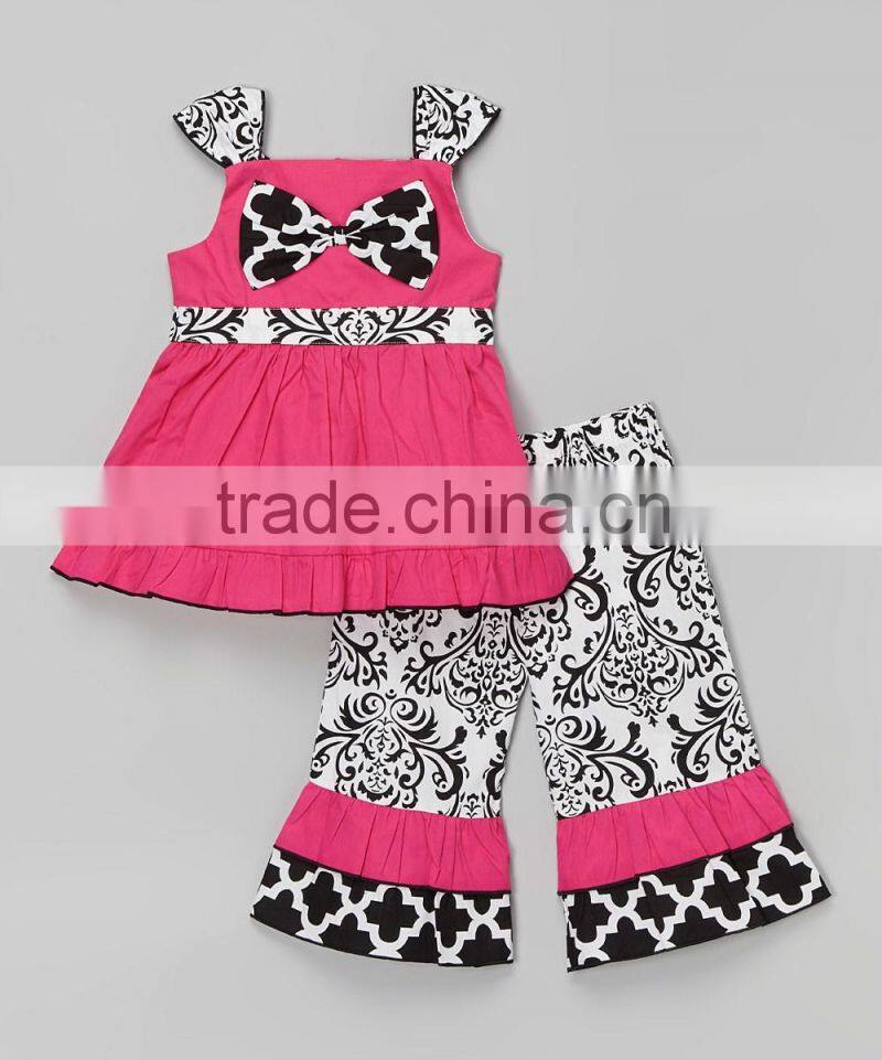 2016 New Arrival Toddler Outfits High Quality Baby Girls Ruffle Outfit Fashion Childrens Boutique Clothing