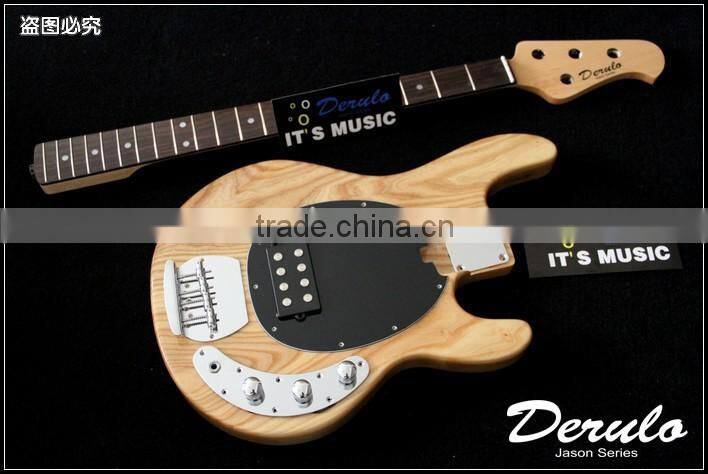Diy High Quality Ash Wood Unfinished Electric Bass Guitar Kits 5 Strings